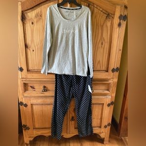 Calvin Klein Gray and Black Pajama Set